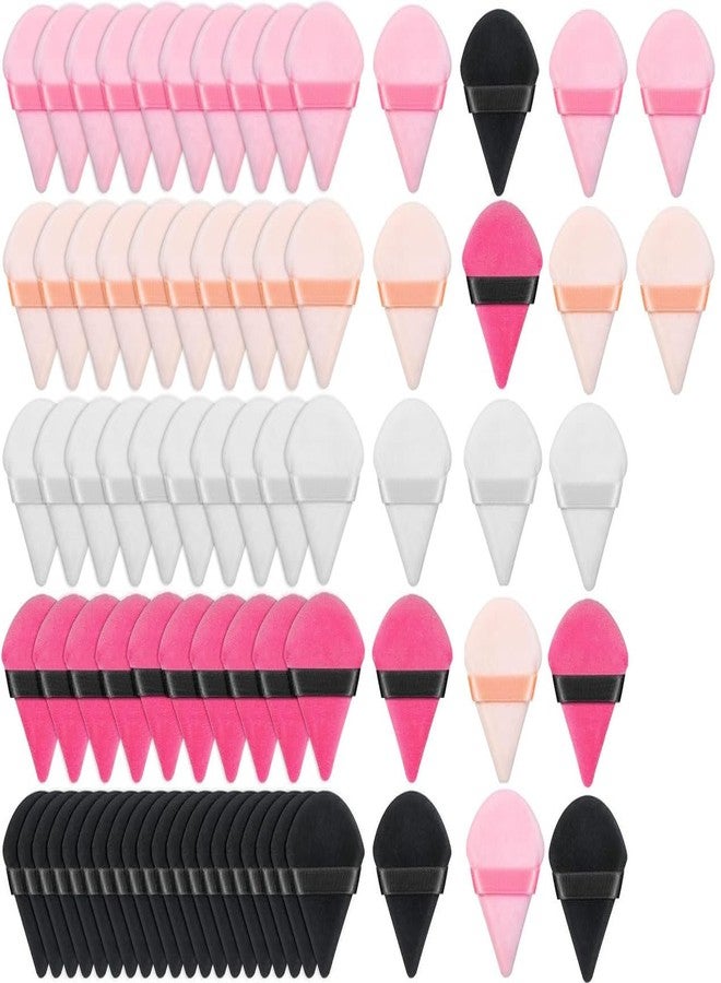 DATNASAYAD 77 Pieces Triangle Cosmetic Loose Powder Puffs Washable Reusable Soft Plush Foundation Sponge for Face Body Wet Dry Makeup Tool- Multicolor Pack of 77 - Image 1