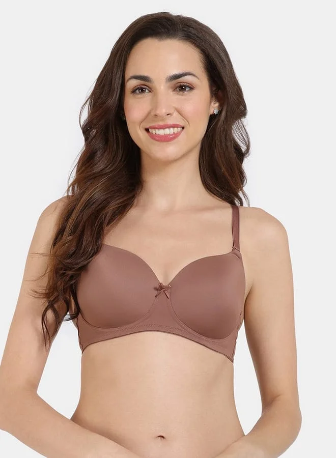 zivame Zivame Solid Padded T-shirt Bra with Hook and Eye Closure