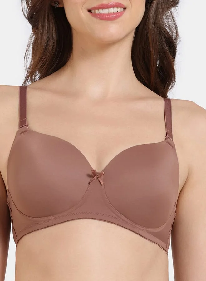 zivame Zivame Solid Padded T-shirt Bra with Hook and Eye Closure