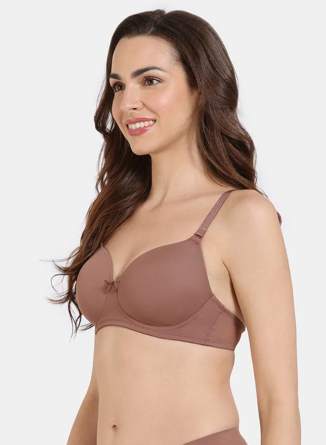 zivame Zivame Solid Padded T-shirt Bra with Hook and Eye Closure