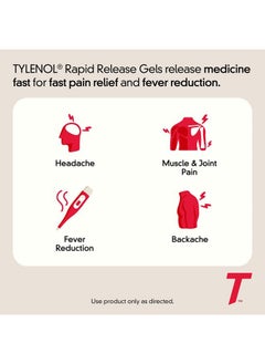 TYLENOL Extra Strength Acetaminophen Rapid Release Gels, Extra Strength Pain Reliever & Fever Reducer, Gelcaps with Laser-Drilled Holes, 500 mg Acetaminophen, 225 ct  - Image 2