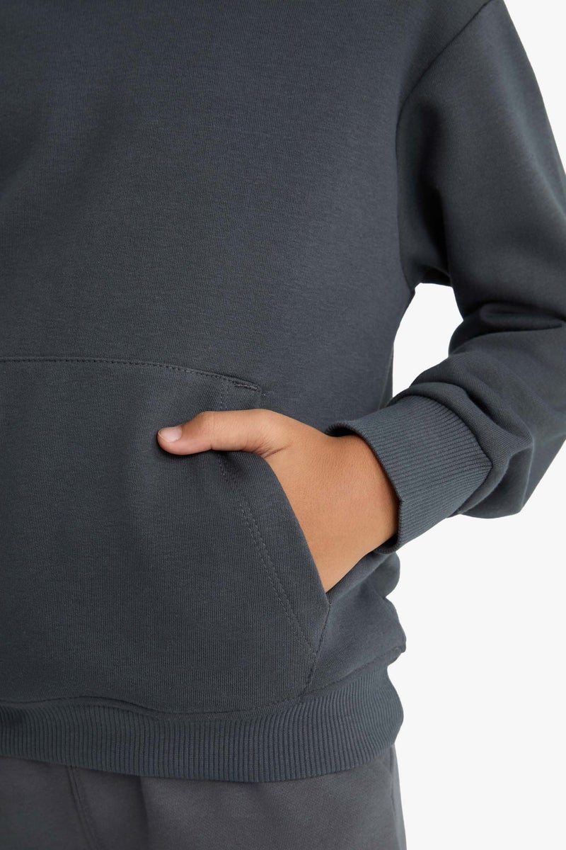 DeFacto Grey Boy Boy Regular Fit Hoodie Casual - Image 5
