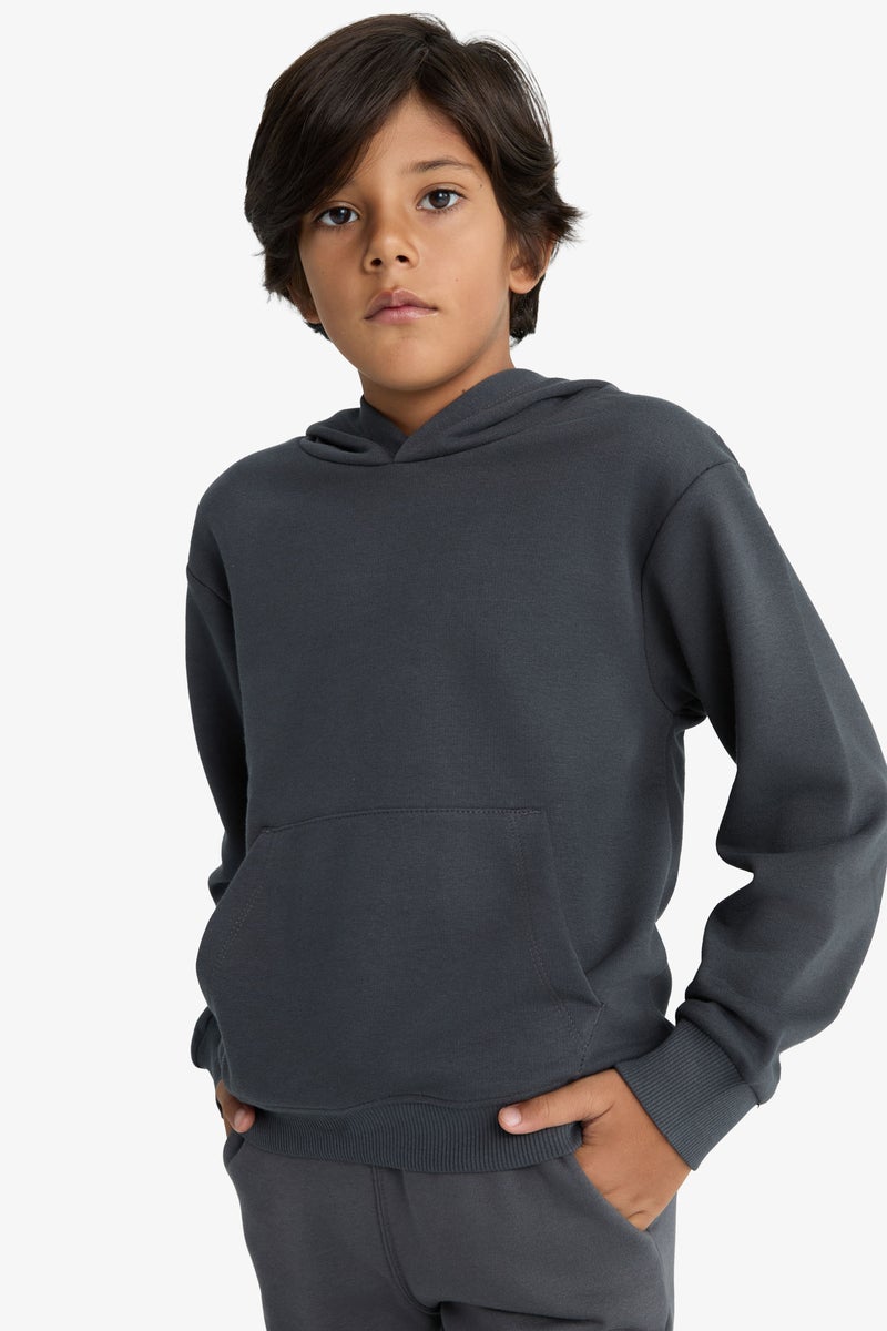 DeFacto Grey Boy Boy Regular Fit Hoodie Casual - Image 3
