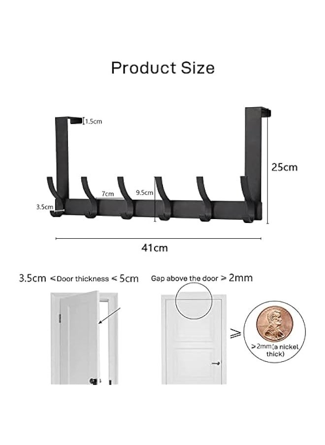 خطافات فوق الباب من إكس سبرينج - رف منشفة فوق الباب مع 6 خطافات معاطف - خطاف باب ألومنيوم شديد التحمل - تصميم نهائي مصقول متين لتعليق الملابس والمناشف والقبعات (أسود) - pzsku/ZE9BF06D9FD83E0CD548BZ/45/_/1713029068/4858102f-8549-4dae-bda9-d483edf4656c