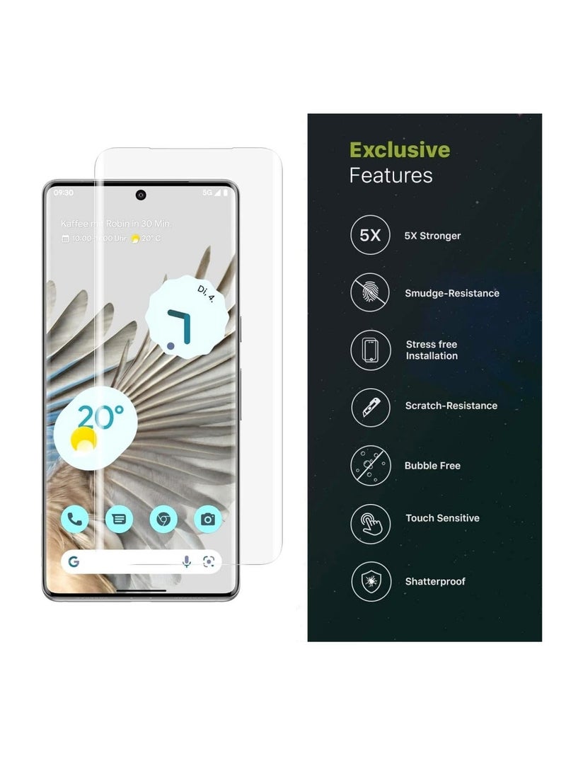 DUSALA Compatible with Google Pixel 7 Pro Screen Protector UV [UV Lamp ] Clear Curved Edge Tempered Glass for Pixel 7 Pro Clear - Image 2