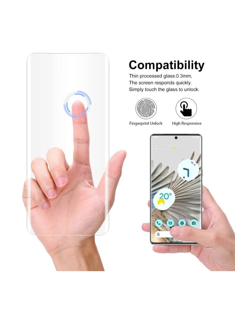 DUSALA Compatible with Google Pixel 7 Pro Screen Protector UV [UV Lamp ] Clear Curved Edge Tempered Glass for Pixel 7 Pro Clear - Image 4