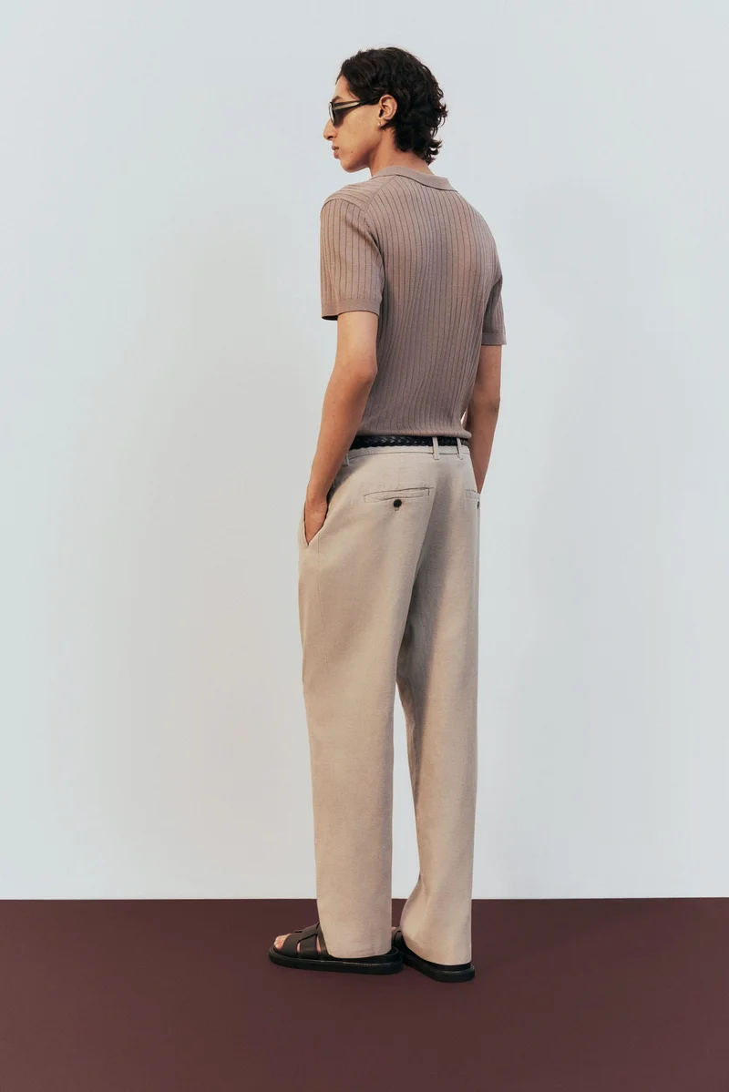 اتش اند ام Relaxed Fit linen-blend trousers