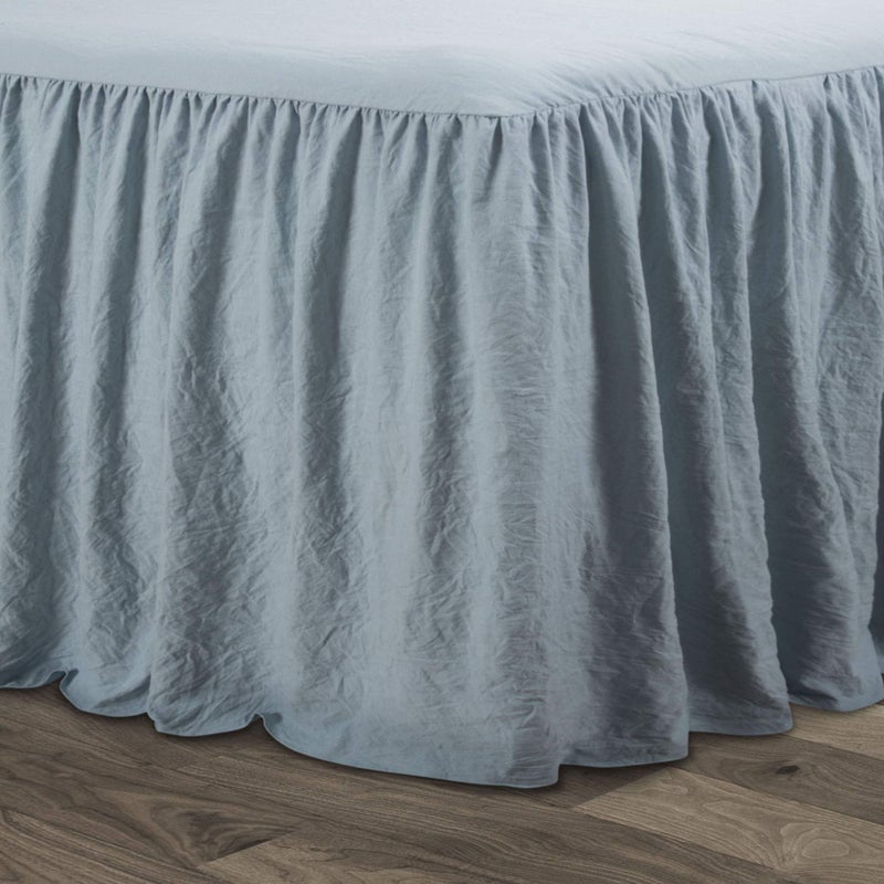 Lush Decor Lush Decor Ruffle Skirt Bedspread Set - 3 Piece Luxurious Farmhouse Bedding Set - Elegant, Charming Ruffle Detail - Timeless Style & Classic Design - Soft and Lightweight - Queen, Lake Blue  - Image 5
