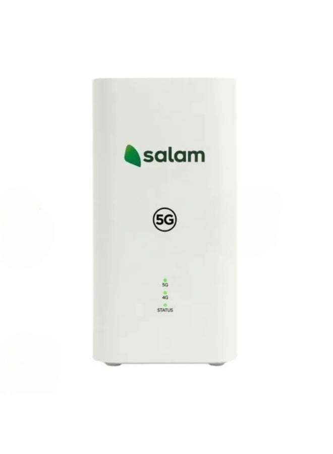 salam 5G CPE 5 Router  -UP to 3600Mbps Download/500Mbps Upload|WiFi 6 |High Gain Antenna 2.5Gbps Ethernet port | Support All Operetors- H155-383 - White - Image 1