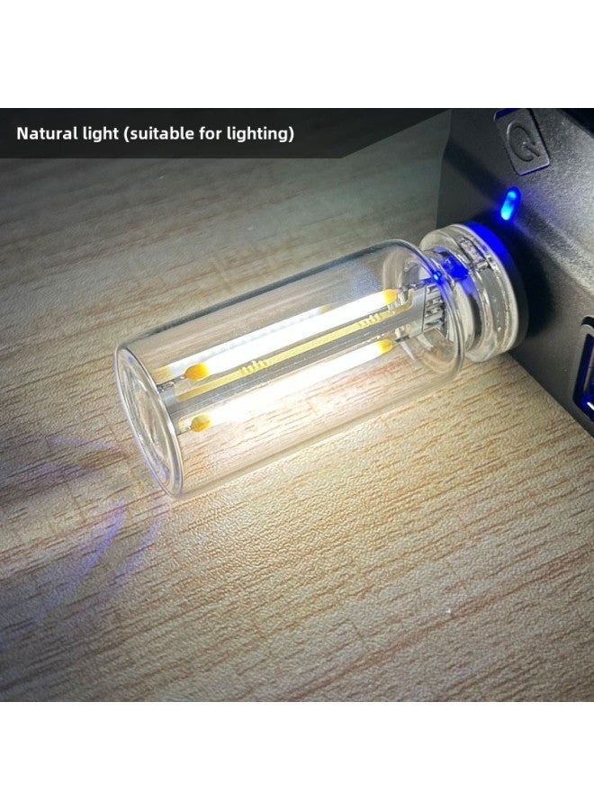 Loquat Night Light Touch Bedside Car Atmosphere Light Ceramic LED Glass Bottle Romantic Mini-Colour:Natural Light 4000k (Touch Dual Filament) - Image 1