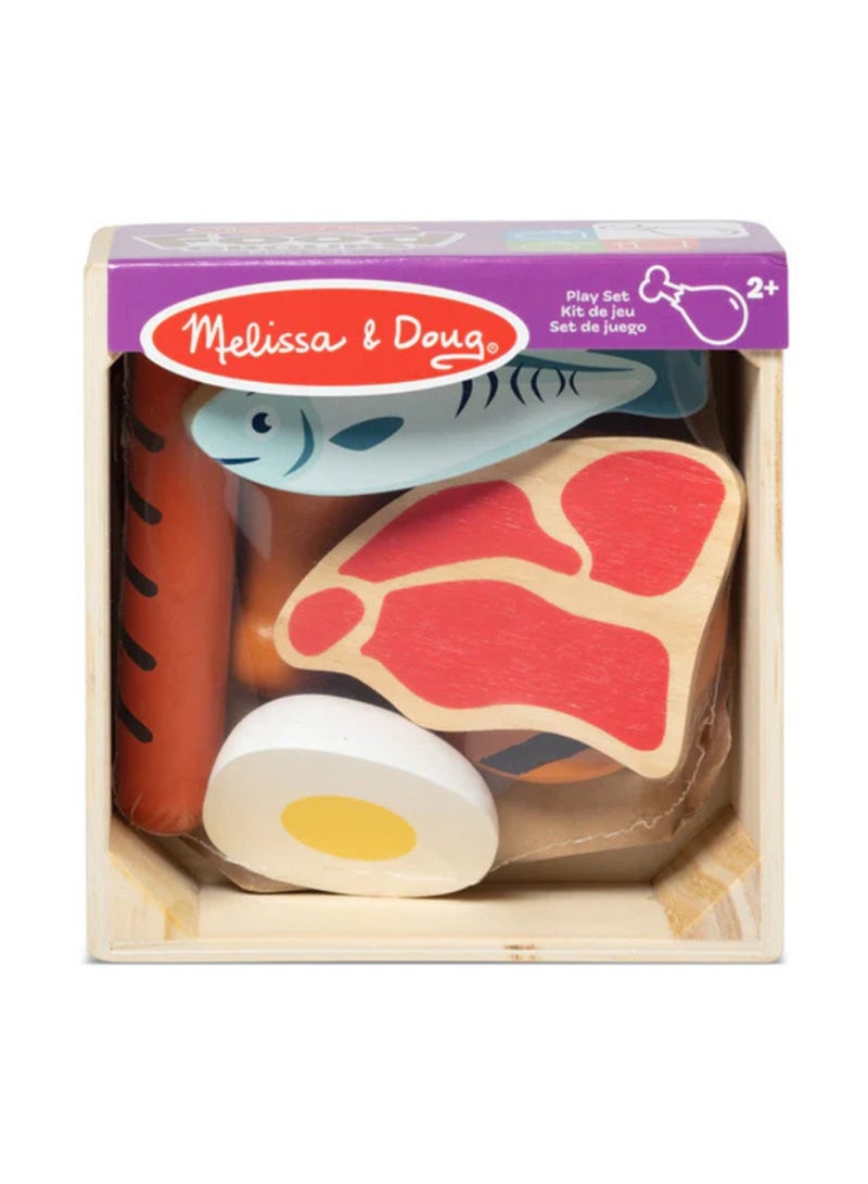 Melissa & Doug Melissa and Doug Wooden Food Groups Play Set - Protein  - Image 1
