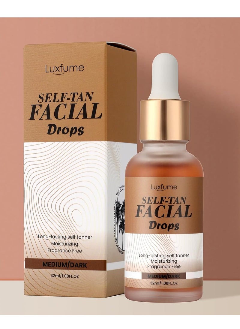 Luxfume Face Tanning Drops Gradual Tan,Anti-Aging,Glow Drops for Face Self Tanning Provides an Even,Customizable Glow,1.08 Fl Oz  - Image 2