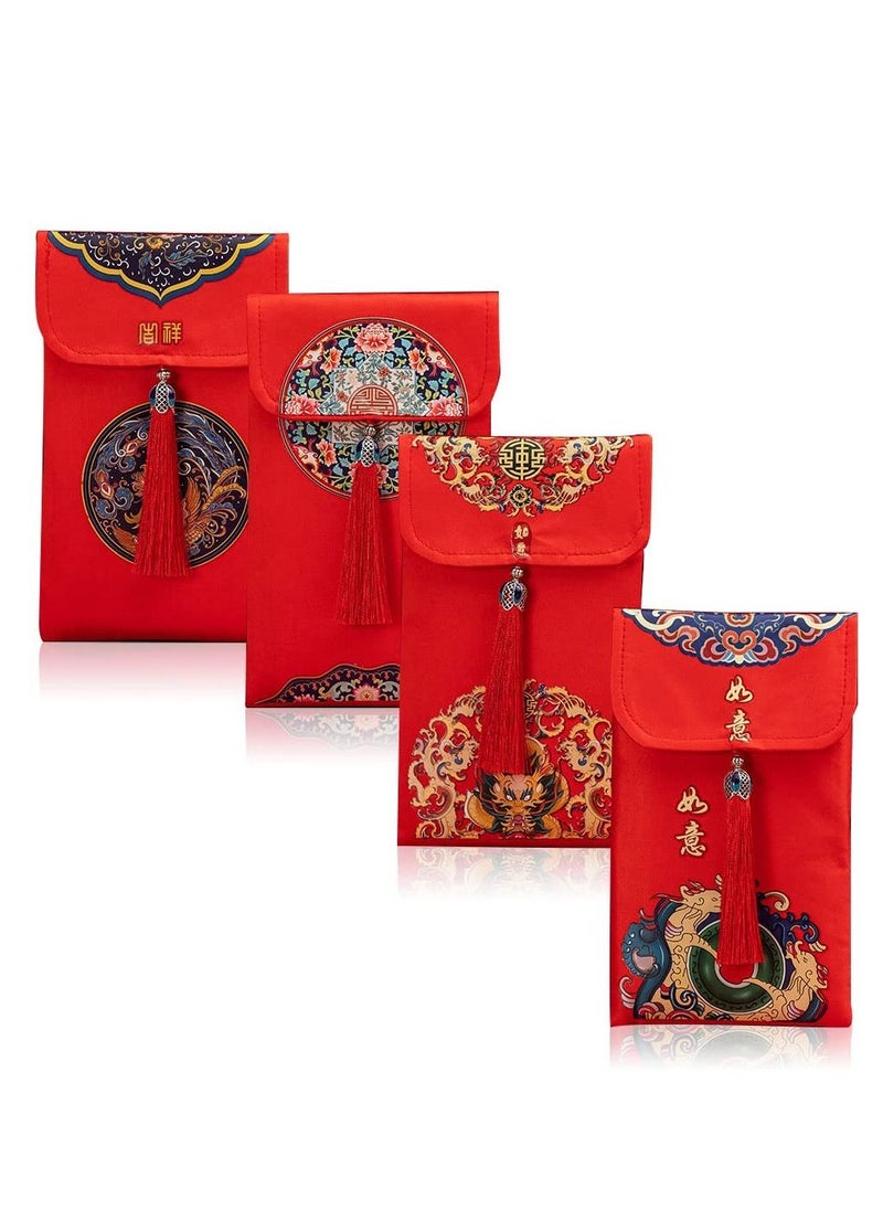 Generic 4-Piece Satin Fabric Red Bag Spring Festival Red Bag  - Image 1