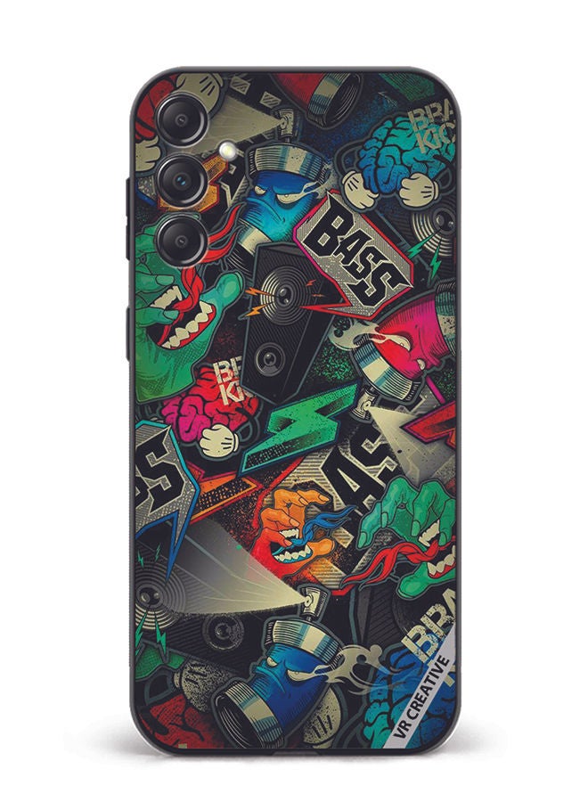 VR CREATIVE Protective Case Cover For Samsung Galaxy A34 Bass Design Multicolour - Image 1