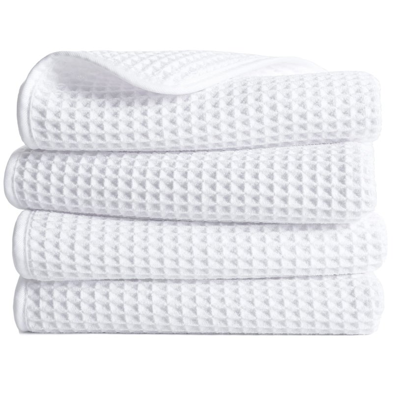 POLYTE 430 GSM Microfiber Lint Free Hand Towel, 16 x 30 in, 4 Pack (Waffle Weave) - Image 1