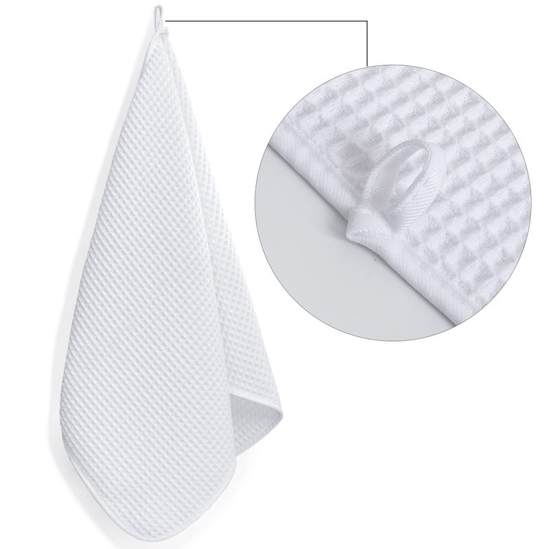 POLYTE 430 GSM Microfiber Lint Free Hand Towel, 16 x 30 in, 4 Pack (Waffle Weave) - Image 3
