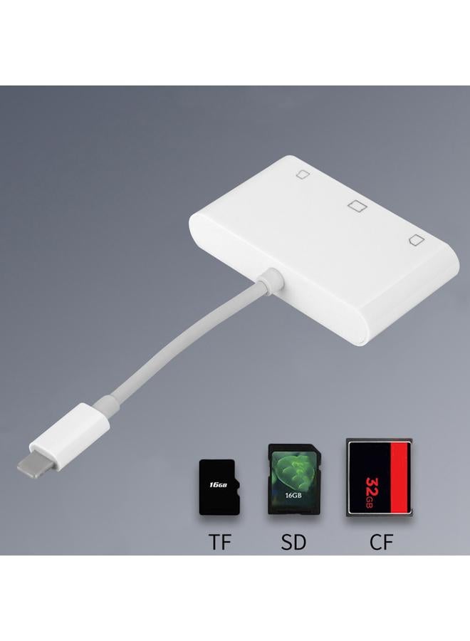 3-in-1 Lightning to SD/TF/CF Card OTG Card Reader Adapter Connector For iPad/iPhone