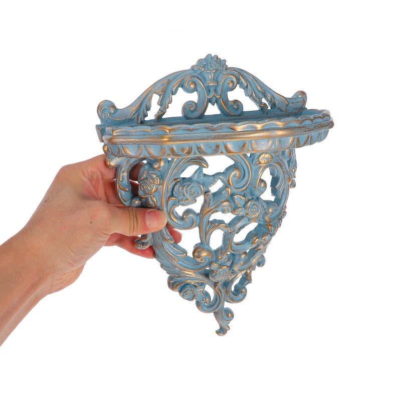 2pcs Wall Hanging Storage Rack Decorative Floating Shelf Wall Mount Organizer Wall Floating Shelf Decor European Style Hanging Shelf - Image 3
