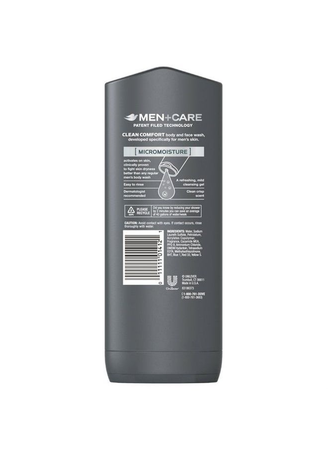 Dove - Men + Care Body & Face Wash, Clean Comfort, 13.53 Fl Oz (Pack of 2) - Image 1