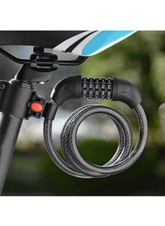 SKY-TOUCH Bike Lock Cable 1.2M 5-Digit Code Coil Resettable Combination Bicycle Locks Anti-Theft Cycling Password Locks For Bikes And Scooters  - Image 3