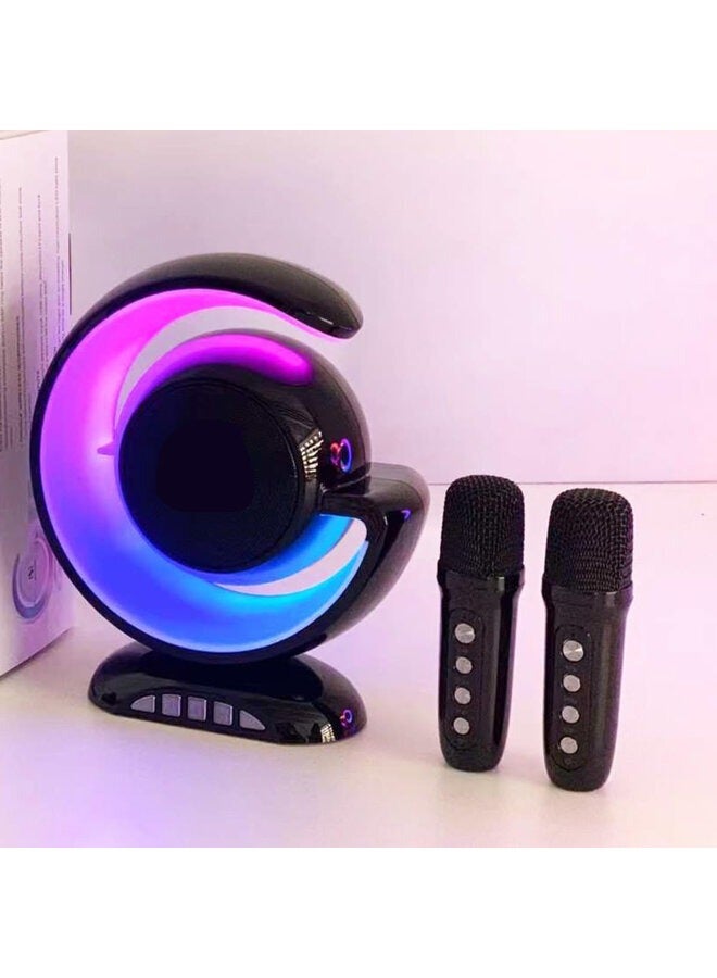 YS-110 Portable Karaoke Machine, Lightshow Speaker Wireless Bluetooth Speakers, Dual Mic, Lighting Atmosphere, Mini Music Box - Image 4