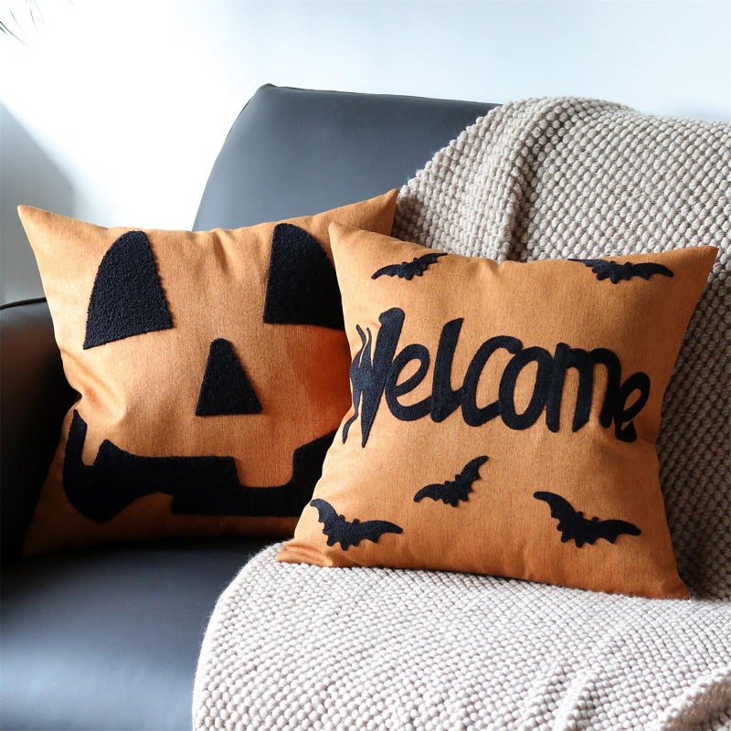 Reversible Halloween Embroidered Throw Pillow Cover Polyester Home Decor Sofa Bedroom Festival Cushion - Image 5