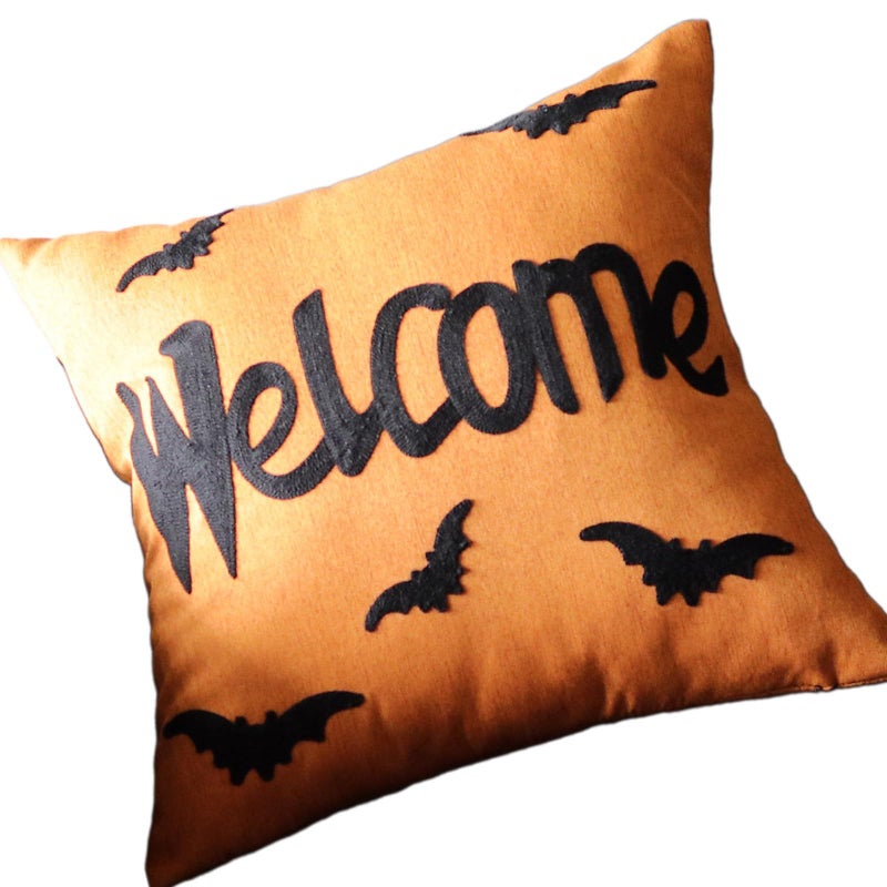 Reversible Halloween Embroidered Throw Pillow Cover Polyester Home Decor Sofa Bedroom Festival Cushion - Image 2
