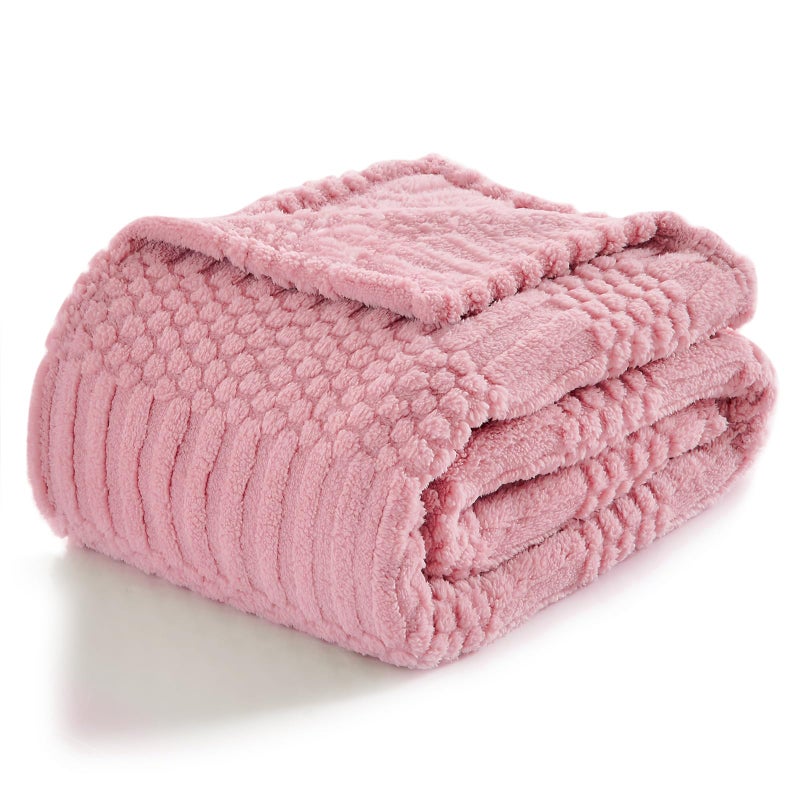 lifein Fall Throw Blanket for Couch-Soft Boho Bed Throw Blanket Pink Fleece Cozy Blanket for Autumn Cute Pink Fluffy Lightweight Blankets&Throws for Sofa Chair Home Decor Woman Man(50x60 Pink) - Image 1