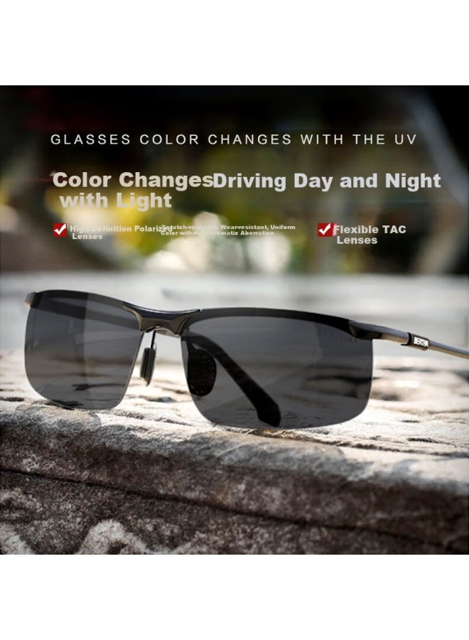 Bertha Polarized Photochromic Sungl Driving Gl Day And Night Dual-use Driving Fishing Eyewear Uv Protection - Image 2