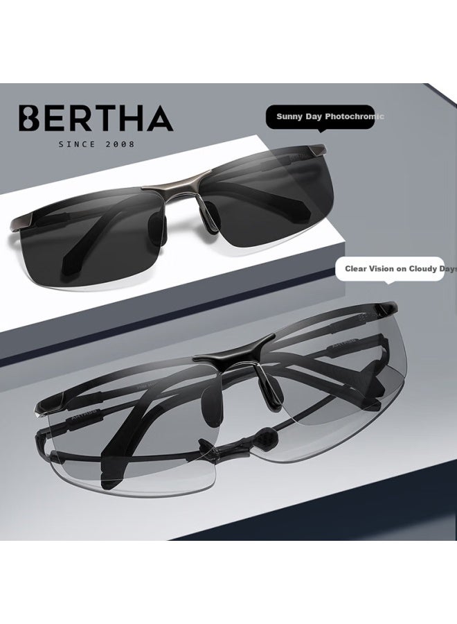 Bertha Polarized Photochromic Sungl Driving Gl Day And Night Dual-use Driving Fishing Eyewear Uv Protection - Image 3