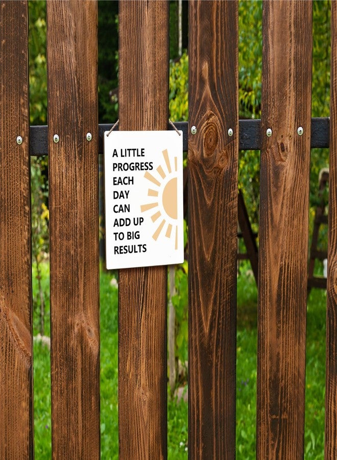 FUGWN Motivational Mental Health Boho Sun Hanging Wooden Signs 8x10, Mental Health School Counselor Office Decor, A Little Progress Each Day Adds Up to Big Results Inspirational Wall Decor - Image 5