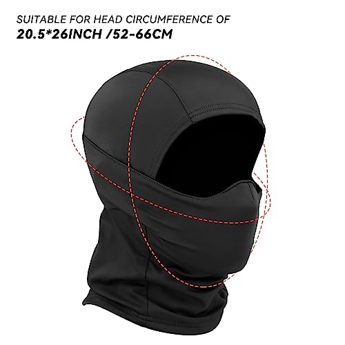 Aoutacc قناع بالاكلافا AOUTACC للهواء الطلق، قناع تكتيكي كامل الوجه للحماية، قناع سيليكون للهواء الطلق/الهواء الطلق/الصيد/الرسم على الجدران/ركوب الدراجات - أسود - Image 2