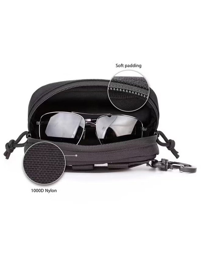 YJ Tactical Eyeglass Case, Shockproof Outdoor Hunting Sunglasses Case Military Waist Pack Utility Goggles Storage Box Pouch Nylon Hard Eyeglasses Bag - Image 5