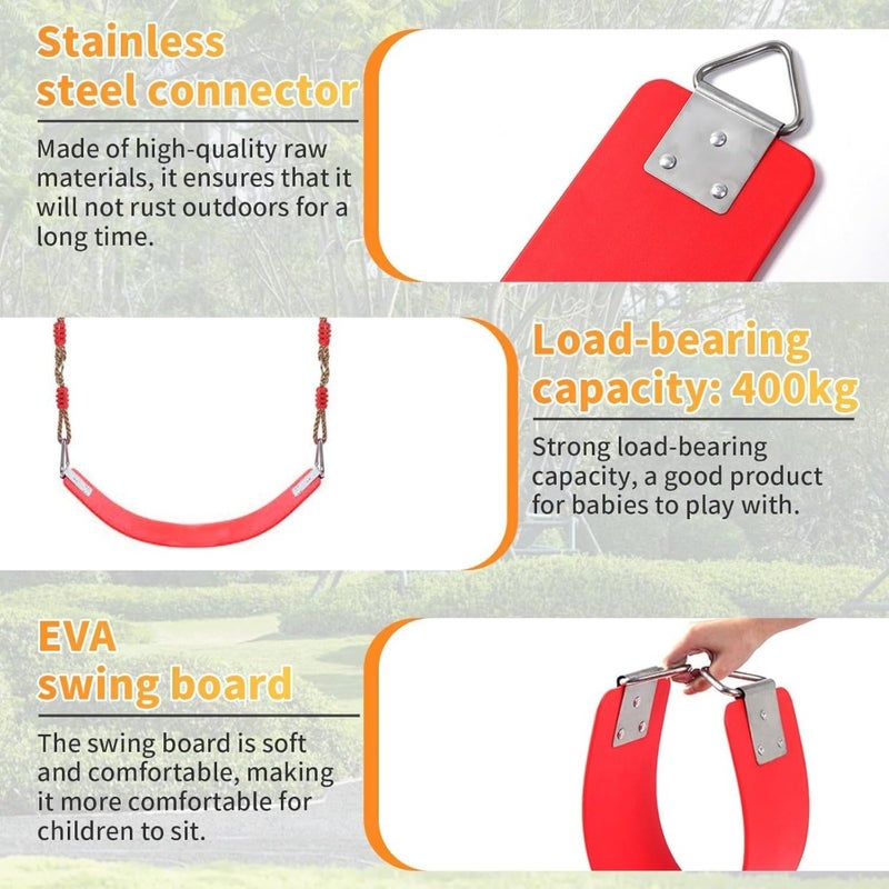 مقعد متأرجح Swing Seat, Adjustable Rope and 2 Carabiners and 2 Screw - Image 2