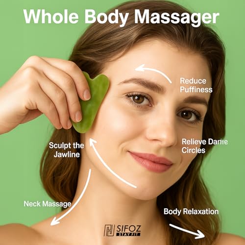SIFOZ Premium Gua Sha Tool for Face – Anti-Aging Facial Massager for Skin Tightening, Wrinkle Reduction & Muscle Relaxation – Natural Skincare Stone for Face, Neck & Eyes - Image 2
