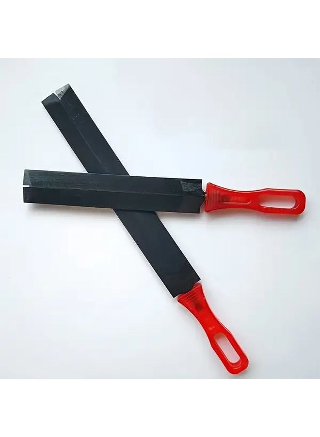 2pcs Red Handle Triangular Steel File Diamond Woodworking Grinding Tool - Image 2
