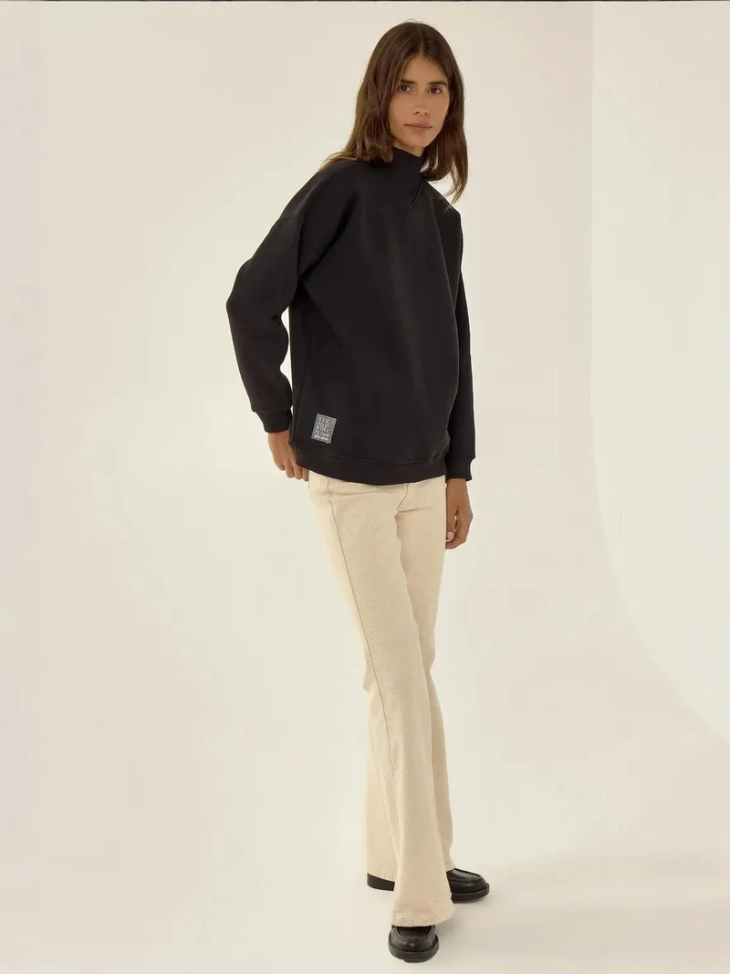 HICCUP Relaxed Fit Half Turtleneck Sweatshirt
