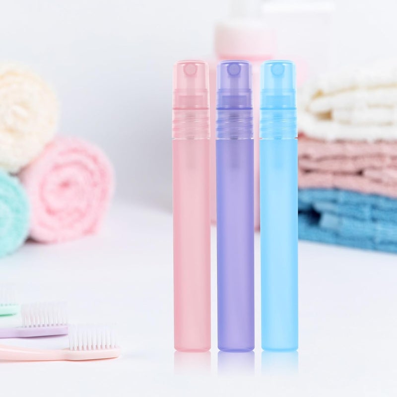 6pcs 10ml Small Reusable Spray Bottles for Travel, Fine Mist Water Bottle Sprayers for Hair Care and Fragrance, Blue Purple Pink Plastic Containers - Image 5