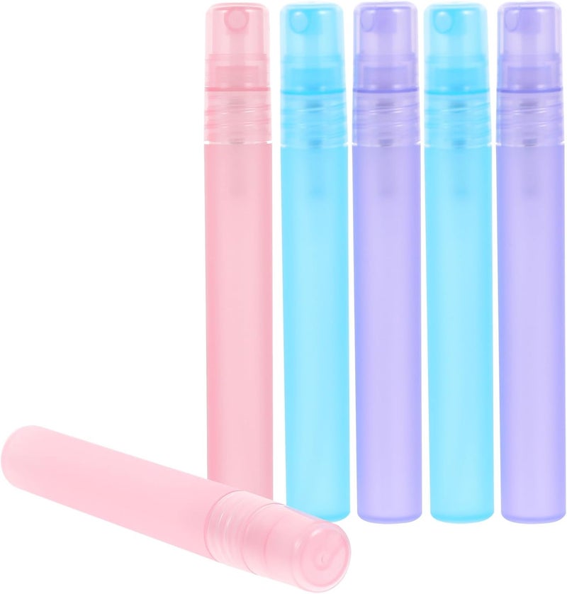 6pcs 10ml Small Reusable Spray Bottles for Travel, Fine Mist Water Bottle Sprayers for Hair Care and Fragrance, Blue Purple Pink Plastic Containers - Image 1