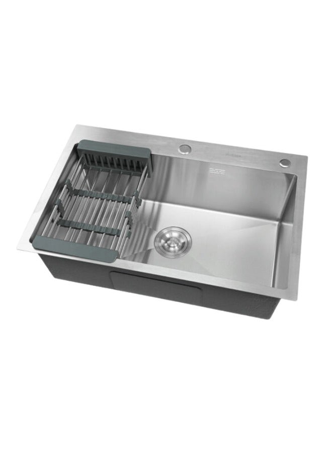 Wonderful-kitchens Nano Silver Stainless Steel Single Bowl Kitchen Sink 2-Hole (without Faucet) - Image 1