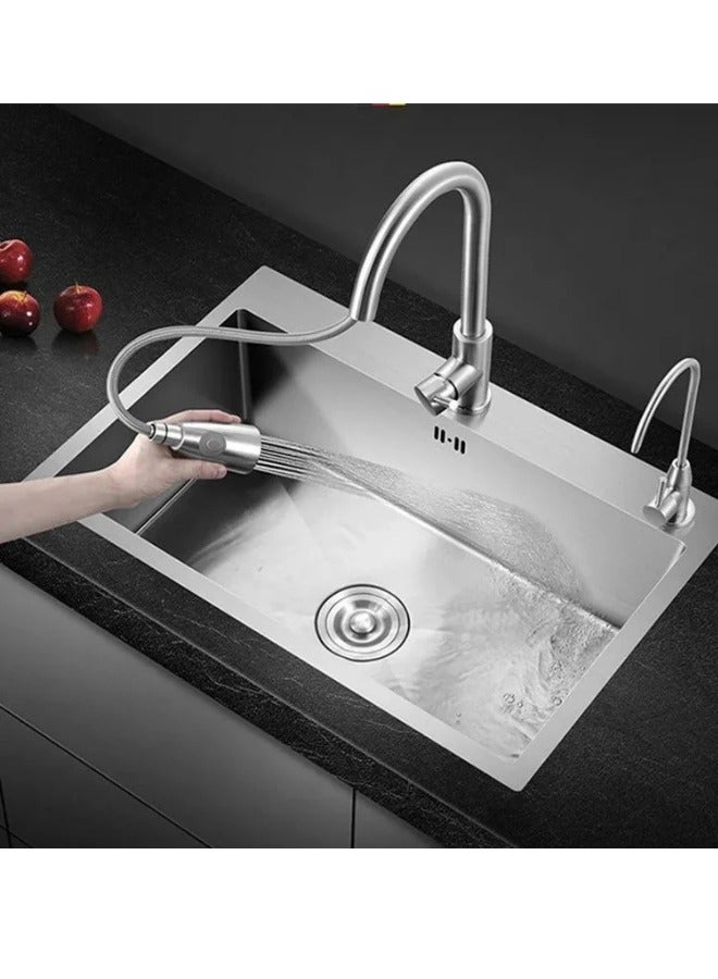 Wonderful-kitchens Nano Silver Stainless Steel Single Bowl Kitchen Sink 2-Hole (without Faucet) - Image 2