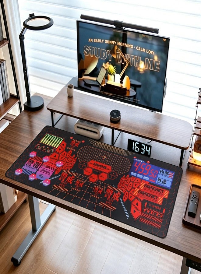 لوحة ماوس TREASURE CASE EVA - 01 لوحة ماوس للألعاب بتصميم مميز 35.4 بوصة × 15.7 بوصة، تصميم واجهة تنبيه طوارئ Cyber Alert - Image 2