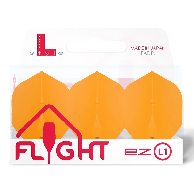 Lstyle EZ L1 Standard Dart Flights â€“ Neon Orange â€“ Set of 3 - Image 1