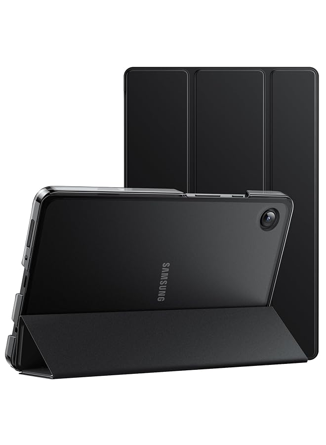 جي تيك حافظة لهاتف سامسونج جالاكسي تاب A9 مقاس 8.7 بوصة 2023، غطاء خلفي نحيف وشفاف ثلاثي الطي، غطاء حماية للكمبيوتر اللوحي باللون الأسود - Image 1