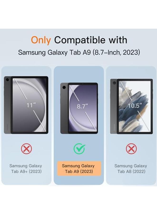 جي تيك حافظة لهاتف سامسونج جالاكسي تاب A9 مقاس 8.7 بوصة 2023، غطاء خلفي نحيف وشفاف ثلاثي الطي، غطاء حماية للكمبيوتر اللوحي باللون الأسود - Image 2