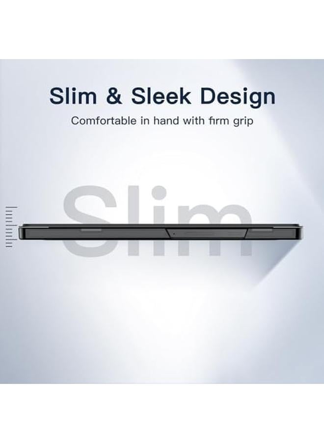 جي تيك حافظة لهاتف سامسونج جالاكسي تاب A9 مقاس 8.7 بوصة 2023، غطاء خلفي نحيف وشفاف ثلاثي الطي، غطاء حماية للكمبيوتر اللوحي باللون الأسود - Image 3