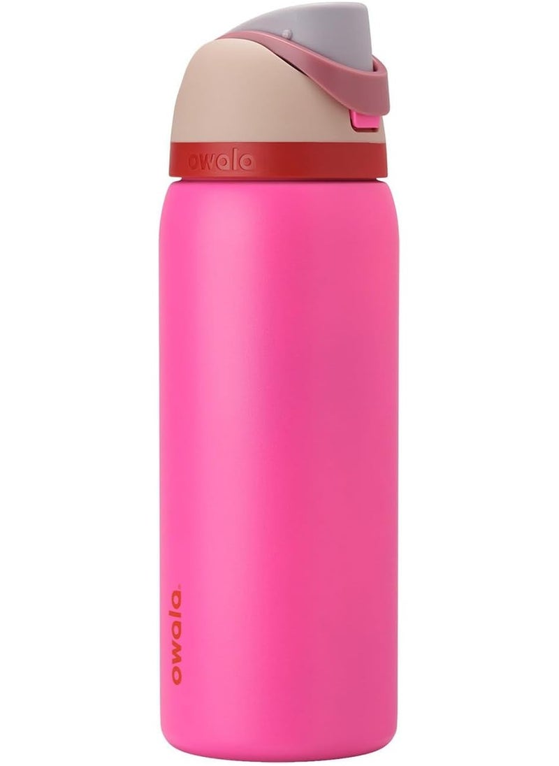 Owala - Owala FreeSip Insulated Stainless Steel Water Bottle with Straw for Sports and Travel, BPA-Free, 32oz,All the Berries - Image 1
