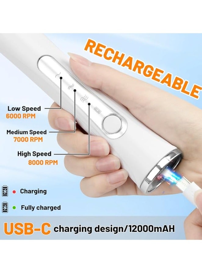 عربست خلاط حليب محمول جديد ومطور قابل لإعادة الشحن بمنفذ USB C مع خفاقة من الفولاذ المقاوم للصدأ 304 وحامل واحد و3 سرعات وخفاقة قهوة كهربائية للاتيه والكابتشينو والبيض والماتشا والأبيض  - Image 2