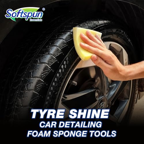 SOFTSPUN Essentials Tyre Gloss, Wet Look Shine Spray, 300ml, For Car & Bike With Applicator Pad, Hydrates Dry Tires, Gives UV Protection & Long Lasting High Gloss, Easy to Use & Water Repellent - Image 4