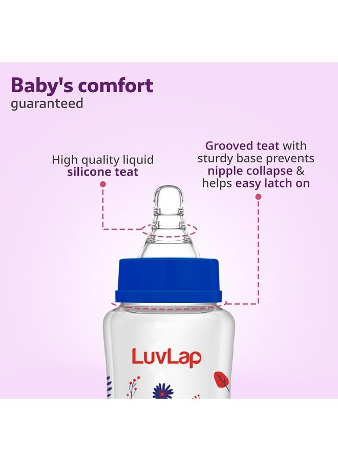 Luvlap Anti-Colic Wide Neck Natura Flo Baby Plastic Feeding Bottle, 150Ml, New Born/Infants/Toddler Upto 3 Years, Floral, BPA Free - Image 3